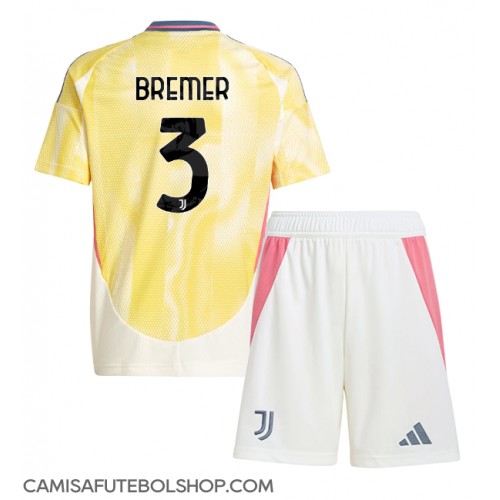 Camisa de time de futebol Juventus Gleison Bremer #3 Replicas 2º Equipamento Infantil 2024-25 Manga Curta (+ Calças curtas)